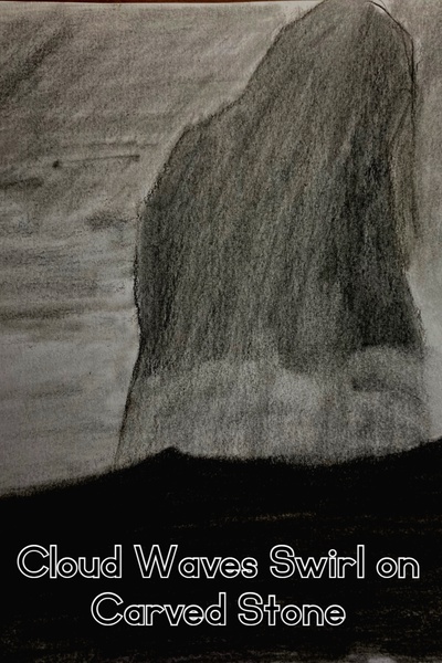 Cloud Waves Swirl on Carved Stone