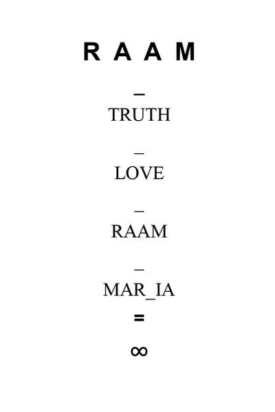 TRUTH_LOVE_RAAM_MAR_IA= ∞